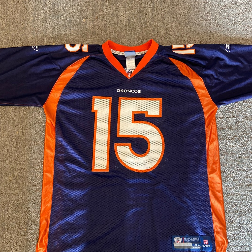 Mens XL Denver Broncos Jersey - Navy and Orange